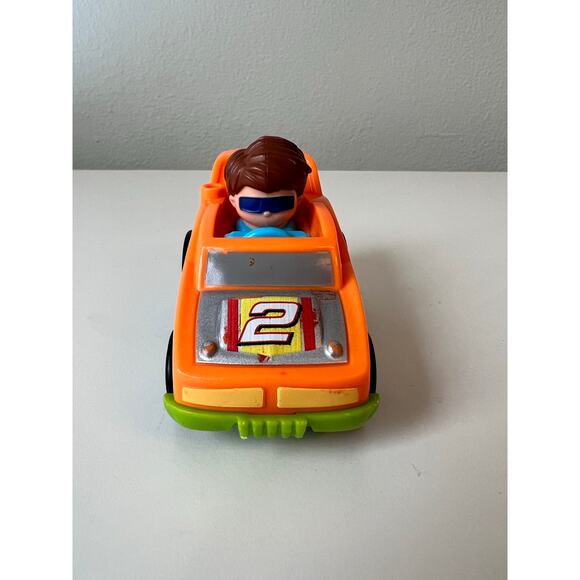 Fisher-Price Wheelies #2 Orange Green Roadster Race Car Vehicle Mattel - Picture 5 of 6